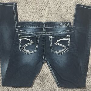 Silver Jeans Co Camden Dark Wash Skinny Jeans Size 28 Y2K Contrast Stitch